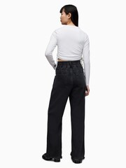 AllSaints Black Wide Leg Hailey Jeans - Image 2 of 7
