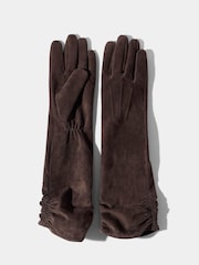 Mint Velvet Brown Suede Long Gloves - Image 2 of 4