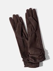 Mint Velvet Brown Suede Long Gloves - Image 3 of 4