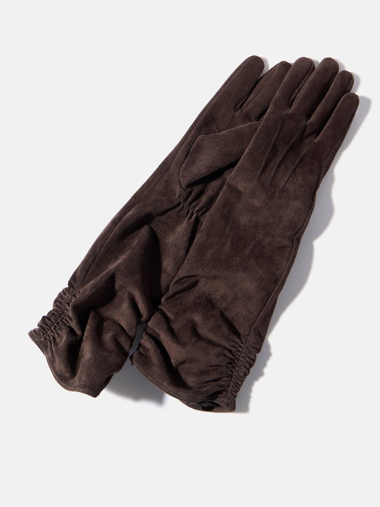 Mint Velvet Brown Suede Long Gloves - Image 4 of 4 Mint Velvet Brown Suede Long Gloves - Image 4 of 4