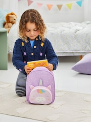 JoJo Maman Bébé Purple Unicorn Character Backpack - Image 1 of 8