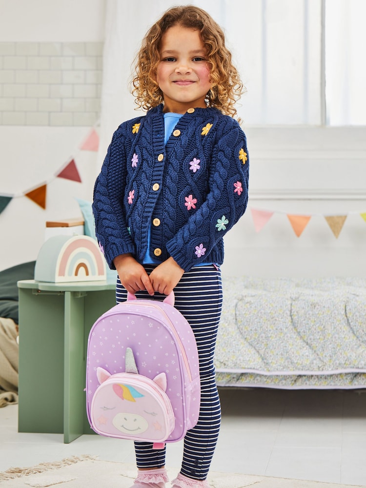 JoJo Maman Bébé Purple Unicorn Character Backpack - Image 2 of 8