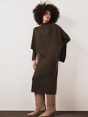 Mint Velvet Green Poncho Knit Midi Dress - Image 5 of 8