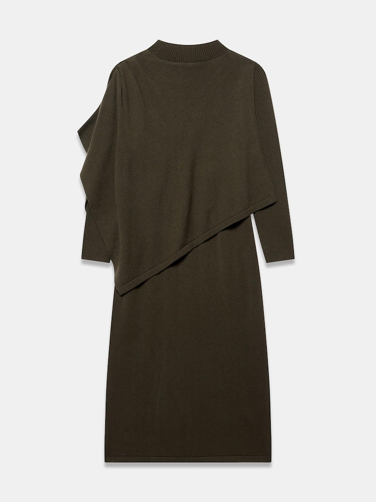 Mint Velvet Green Poncho Knit Midi Dress - Image 8 of 8