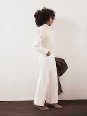 Mint Velvet Cream Cord Barrel Leg Trousers - Image 1 of 7