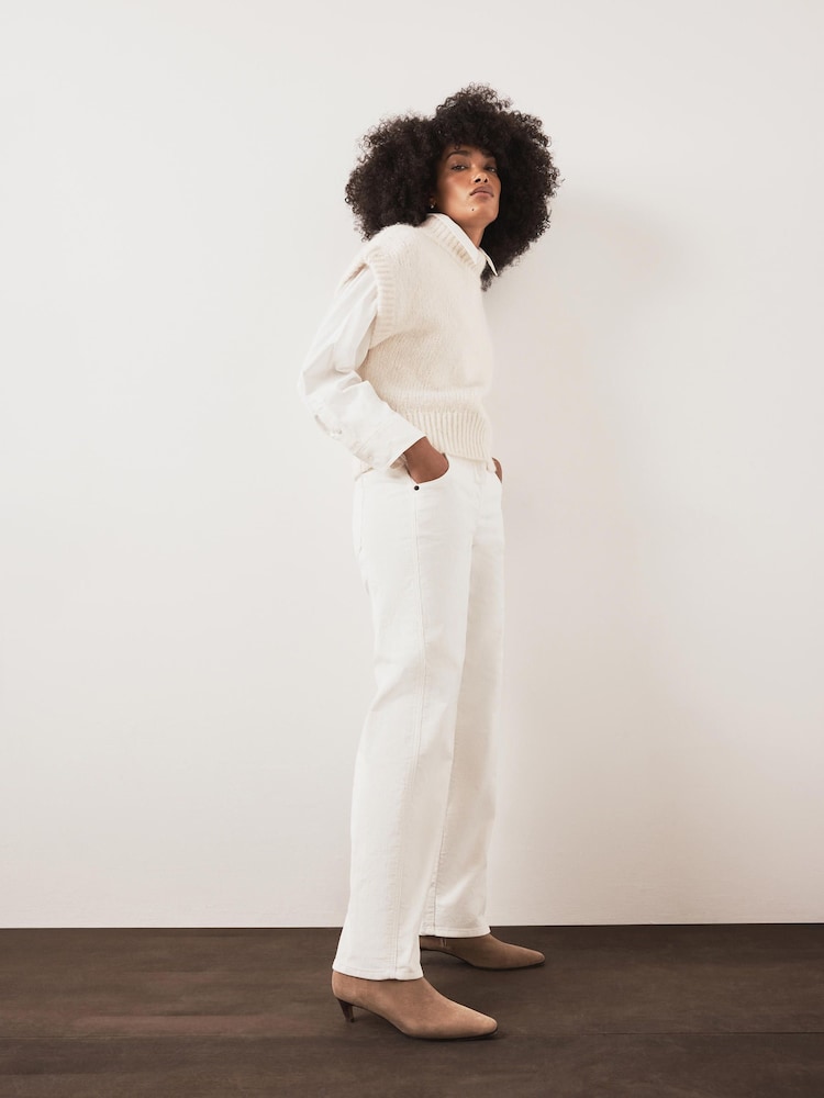 Mint Velvet Cream Cord Barrel Leg Trousers - Image 2 of 7