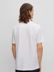 HUGO White Quarter Zip Polo Shirt - Image 3 of 5