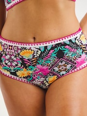 Figleaves Pink	 Floral Print Frida High Waist Bikini Briefs - Image 3 of 5