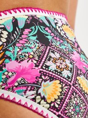 Figleaves Pink	 Floral Print Frida High Waist Bikini Briefs - Image 4 of 5