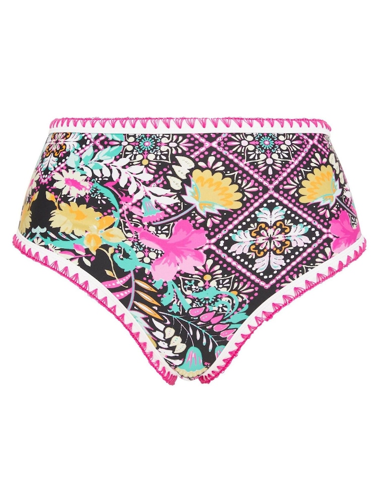 Figleaves Pink	 Floral Print Frida High Waist Bikini Briefs - Image 5 of 5