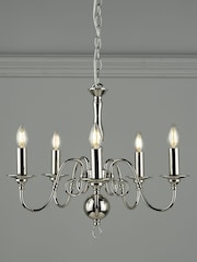 Laura Ashley Chrome Winchester 5 Light Pendant Light - Image 1 of 5