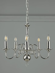 Laura Ashley Chrome Winchester 5 Light Pendant Light - Image 2 of 5