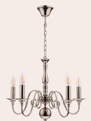 Laura Ashley Chrome Winchester 5 Light Pendant Light - Image 3 of 5