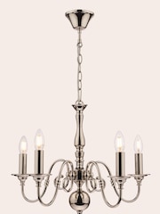 Laura Ashley Chrome Winchester 5 Light Pendant Light - Image 4 of 5