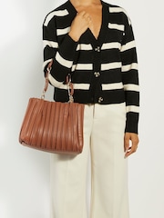 Dune London Brown Medium Dominie Pleat Slouch Bag - Image 1 of 6