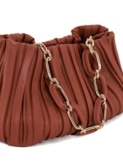 Dune London Brown Medium Dominie Pleat Slouch Bag - Image 6 of 6