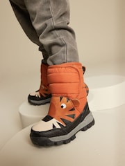 Rust Brown Tiger Character Snowboot' - Image 1 of 7