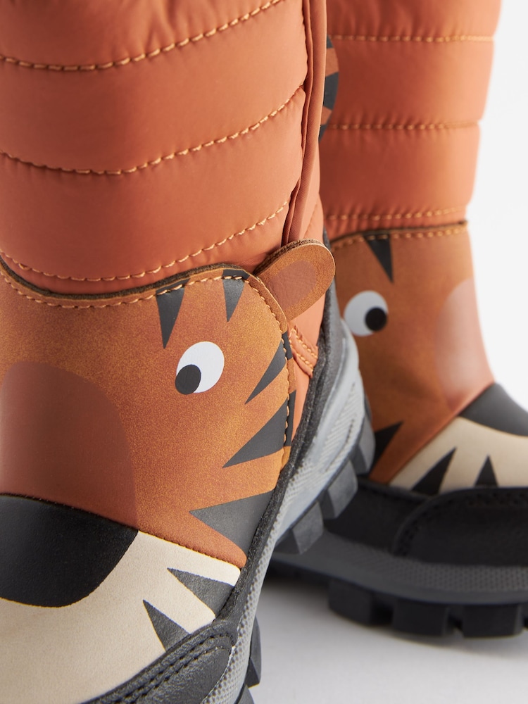 Rust Brown Tiger Character Snowboot' - Image 2 of 7