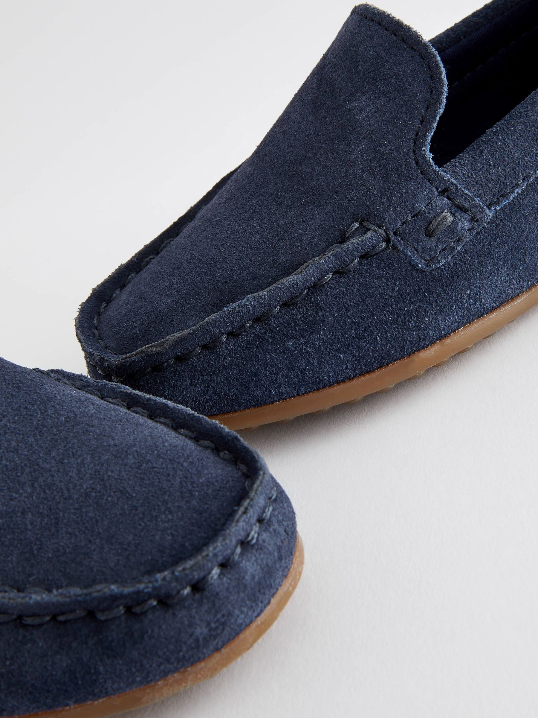 Buy Navy Blue Standard Fit (F) Suede Slip-Ons Loafers Shoes