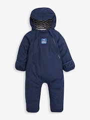 JoJo Maman Bébé Navy Blue Waterproof Fleece Lined Puddle Suit - Image 4 of 9