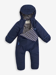 JoJo Maman Bébé Navy Blue Waterproof Fleece Lined Puddle Suit - Image 5 of 9