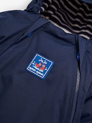 JoJo Maman Bébé Navy Blue Waterproof Fleece Lined Puddle Suit - Image 7 of 9