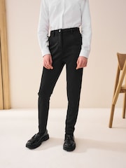 Black Senior High Waist Stretch School Trousers (9-18yrs) - Image 1 of 6