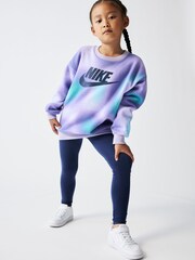 Nike Blue Little Kids Solarized Crew and Leggings Set - Image 3 of 8