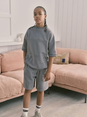 Grey Utility Short Sleeve Sweat and Shorts Set (3-16yrs) - Image 1 of 8