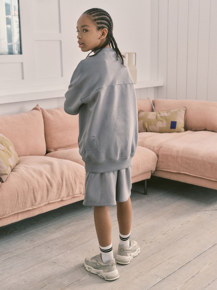 Grey Utility Short Sleeve Sweat and Shorts Set (3-16yrs) - Image 2 of 8