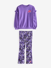 Nike Purple Little Kids Ruffle Sweatshirt and Flared Leggings Set - Image 1 of 5
