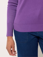 M&Co Purple V-Neck Long Sleeve Jumper - Image 4 of 5