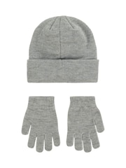 Nike Grey Club Beanie Hat and Glove Set Age 3-7yrs - Image 2 of 2