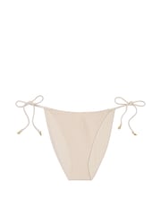 Victoria's Secret Linen Nude Tie Side Crochet Swim Bikini Bottom - Image 3 of 3