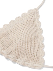 Victoria's Secret Linen Nude Triangle Crochet Swim Bikini Top - Image 4 of 4