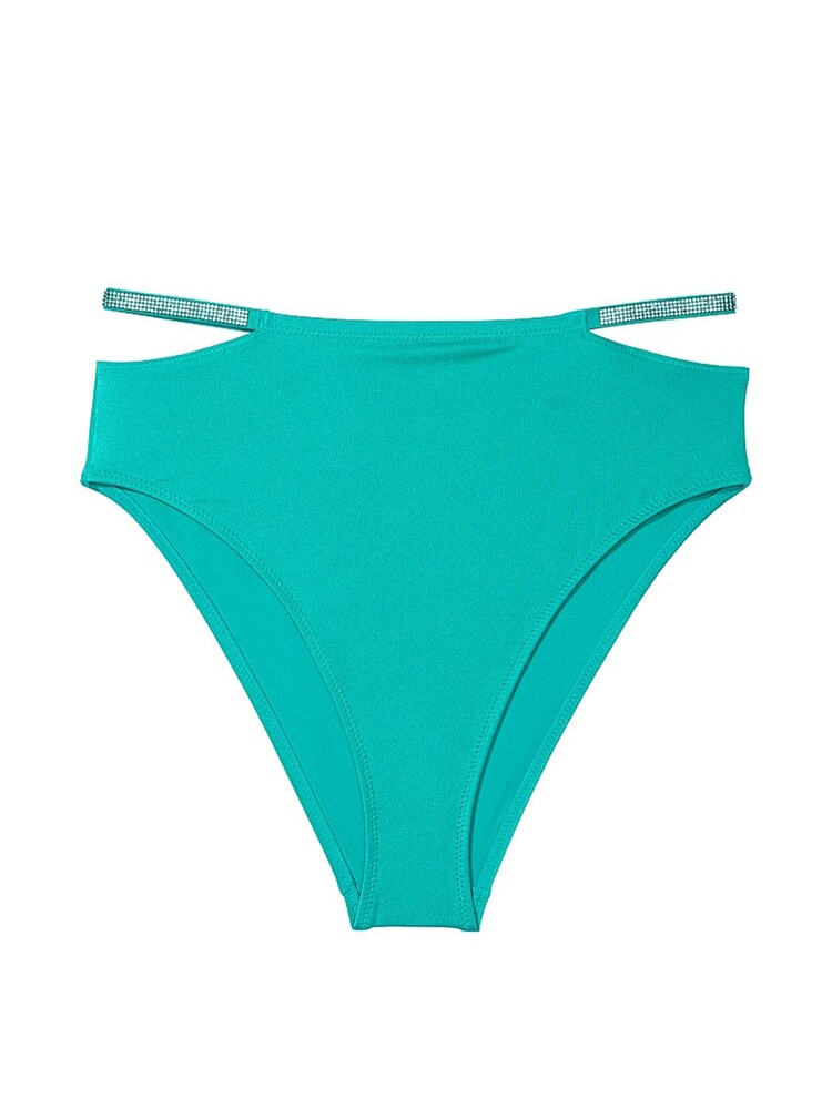 Victoria's Secret Capri Sea Blue High Waisted Shine Strap Swim Bikini Bottom - Image 3 of 3 Victoria's Secret Capri Sea Blue High Waisted Shine Strap Swim Bikini Bottom - Image 3 of 3