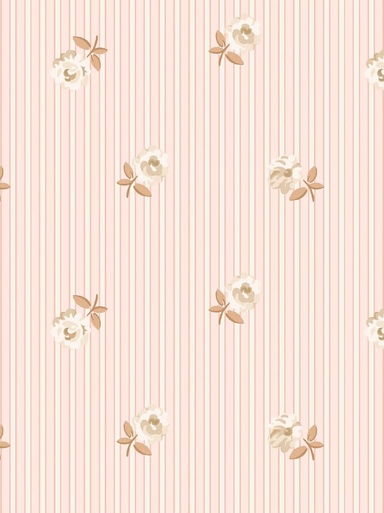 Cath Kidston Pink Rose Spaced Stripe A4 Wallpaper Sample - Image 2 of 5