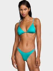 Victoria's Secret Capri Sea Blue Brazilian Shine Strap Swim Bikini Bottom - Image 1 of 3