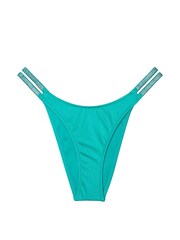 Victoria's Secret Capri Sea Blue Brazilian Shine Strap Swim Bikini Bottom - Image 3 of 3