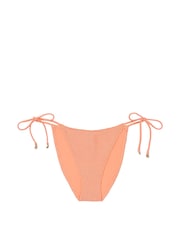 Victoria's Secret Punchy Peach Orange Tie Side Crochet Swim Bikini Bottom - Image 3 of 3