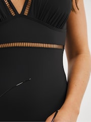 Figleaves Black Icon Non Wired Tummy Control Shaping Swimsuit - Image 4 of 5