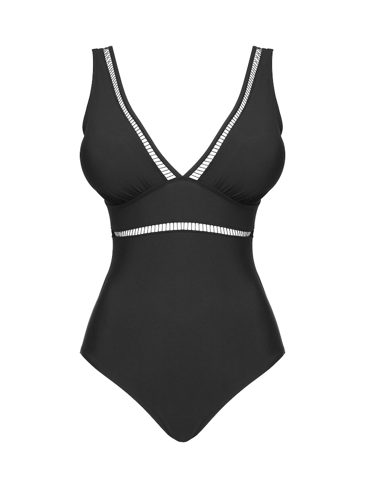 Figleaves Black Icon Non Wired Tummy Control Shaping Swimsuit - Image 5 of 5