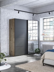 Wiemann Oak Jenson Matt and Mirror Sliding Semi Fitted 2m Sliding Wardrobe - Image 1 of 2