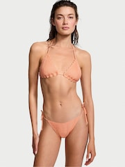 Victoria's Secret Punchy Peach Orange Triangle Crochet Swim Bikini Top - Image 1 of 4