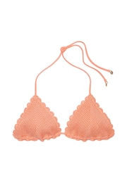 Victoria's Secret Punchy Peach Orange Triangle Crochet Swim Bikini Top - Image 3 of 4