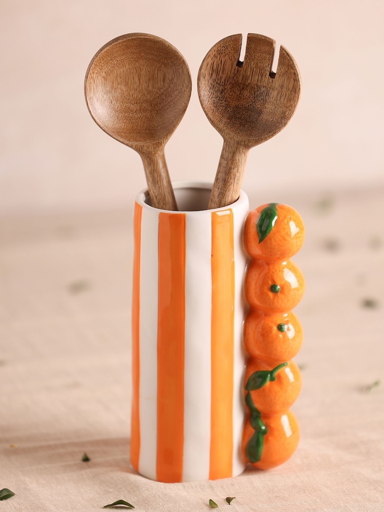 Widdop Orange Striped Vase - Image 3 of 3