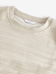 Grey Single Relaxed Fit Ottoman Texture 100% Cotton T-Shirts - Image 8 of 8