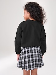 Black Boxy Bubble 100% Cotton Hem Sweatshirt (3-16yrs) - Image 2 of 5
