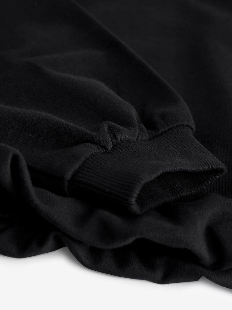 Black Boxy Bubble 100% Cotton Hem Sweatshirt (3-16yrs) - Image 5 of 5