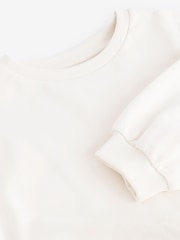 Ecru Boxy Bubble 100% Cotton Hem Sweatshirt (3-16yrs) - Image 6 of 6